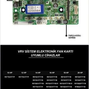 DAİKİN VRV SİSTEM ELEKTRONİK FAN KARTI: MODEL KODU=PC13001-2